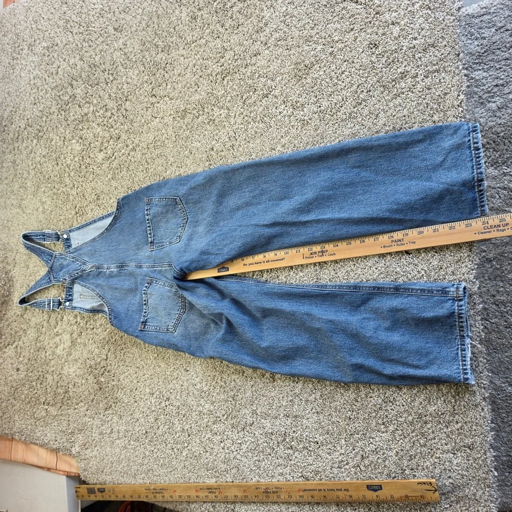 Gap Kids Overalls Girls Large Blue Distressed Wide Leg Denim Outdoor Y2K Kids